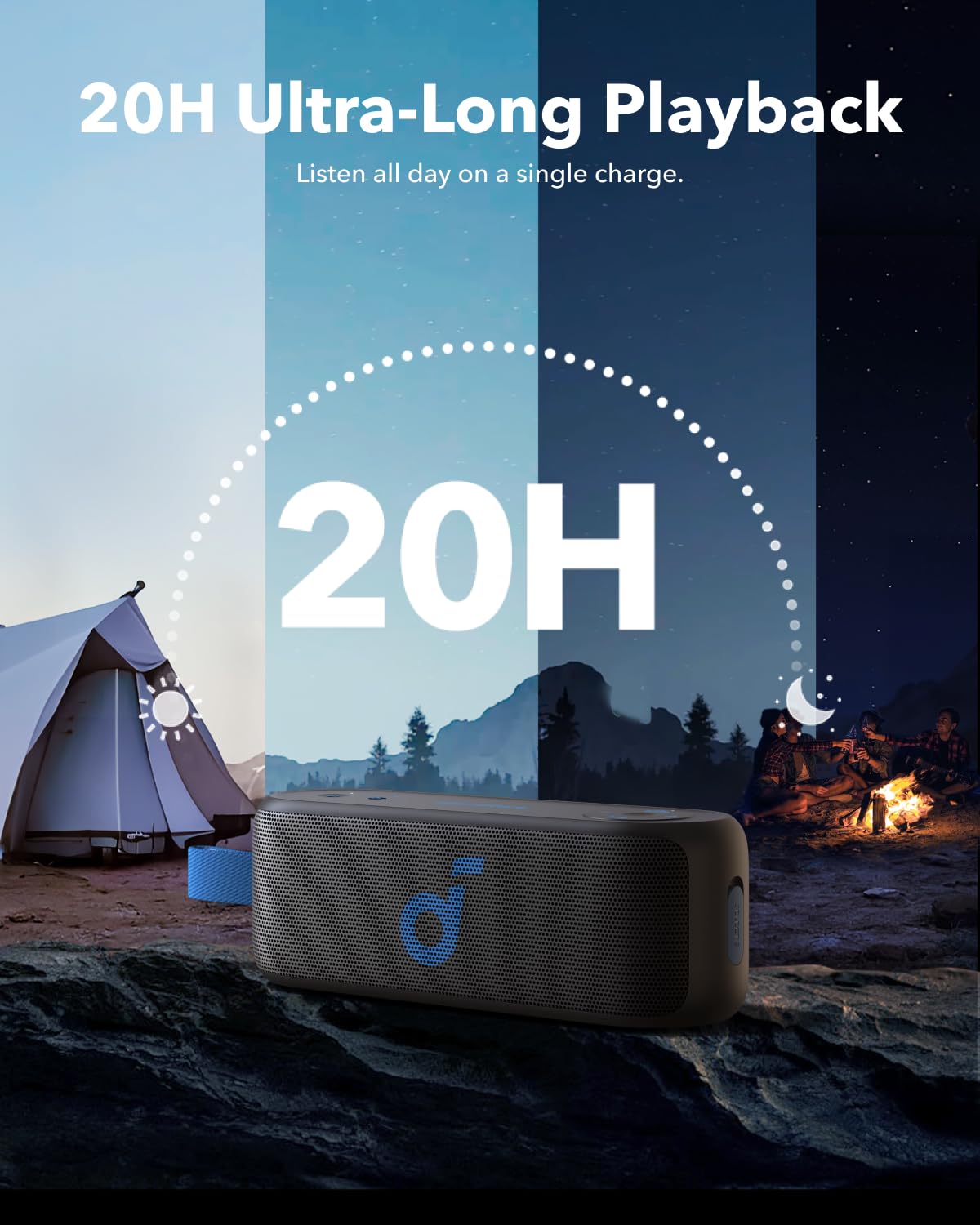 Soundcore Select 3 Outdoor Speaker, 16W, BassUp Technology, 20H Playtime, IPX7 Waterproof(Renewed)