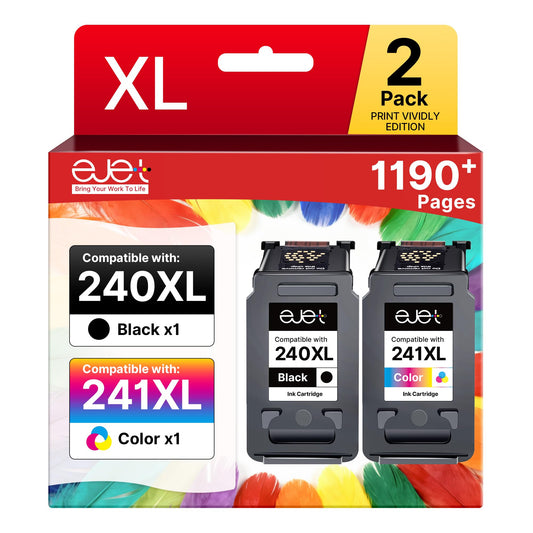 PG-240XL/CL-241XL Ink Cartridge Replacement for Canon 240XL 241XL Combo Pack 240 241 High Capacity for Canon Pixma MG3620 MG3600 TS5120 TS5100 MG3520
