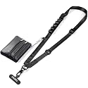 TiMOVO Clip and Go Phone Strap with Leather Wallet, Phone Lanyard Crossbody with Detachable Zippered Pouch Adjustable Strap for Phones, Black