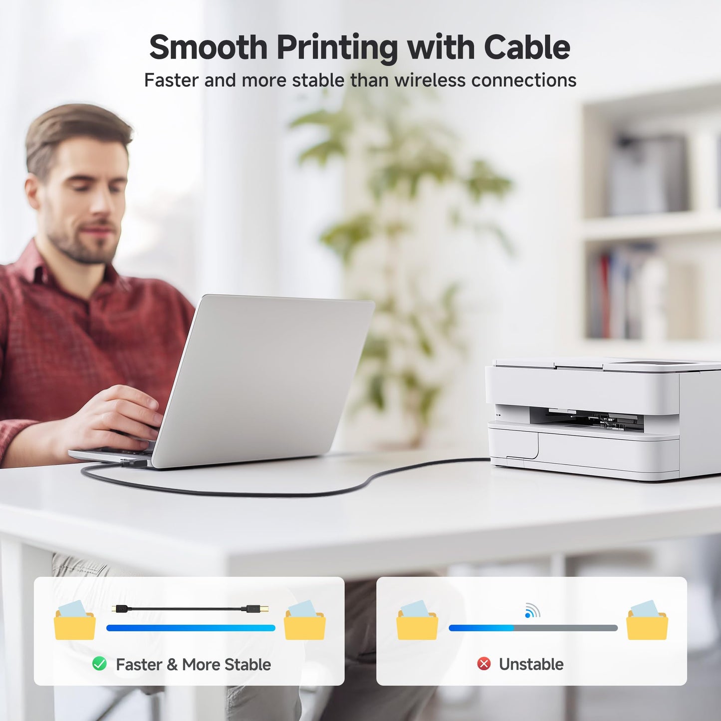 Cable Matters USB B to USB C Cable - 3.3ft, USBC to USBB Cable, MIDI to USBC Cord, Compatible with Printer, Scanner, MIDI