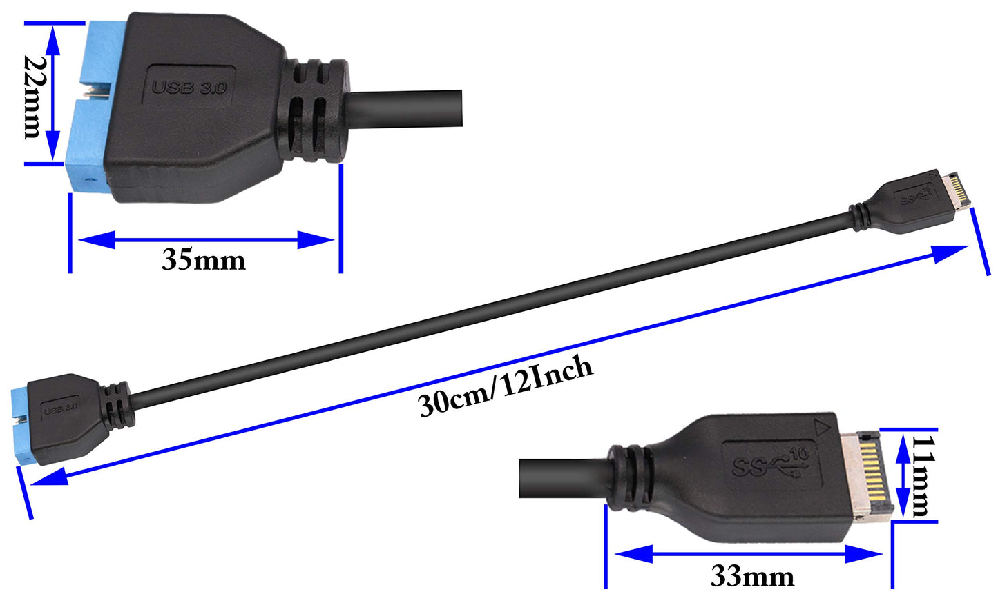 zdyCGTime USB 3.1 Front Panel Header to USB 3.0 20Pin Header Motherboard Extension Cable Adapter,Compatible with ASUS/Strix