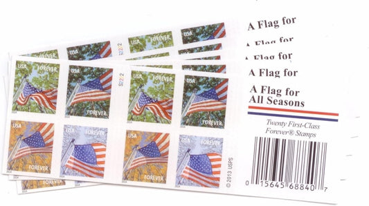 USPS Flags for All Seasons Forever Stamps 100 Stamps (5 Books of 20)