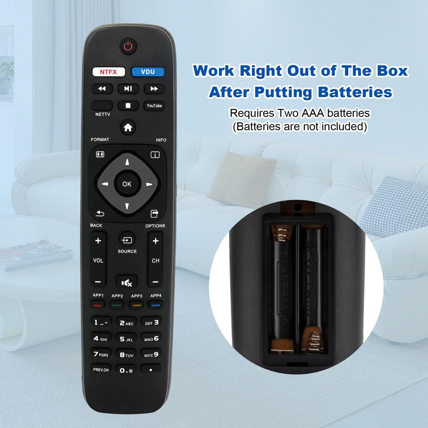 New Replaced Remote fit for Philips Smart TV NH500U NH500UW NH503UP 55PFL5602 50PFL5602 43PFL5602 75PFL6601 32PFL4902 40PFL4901 43PFL4901 43PFL4902