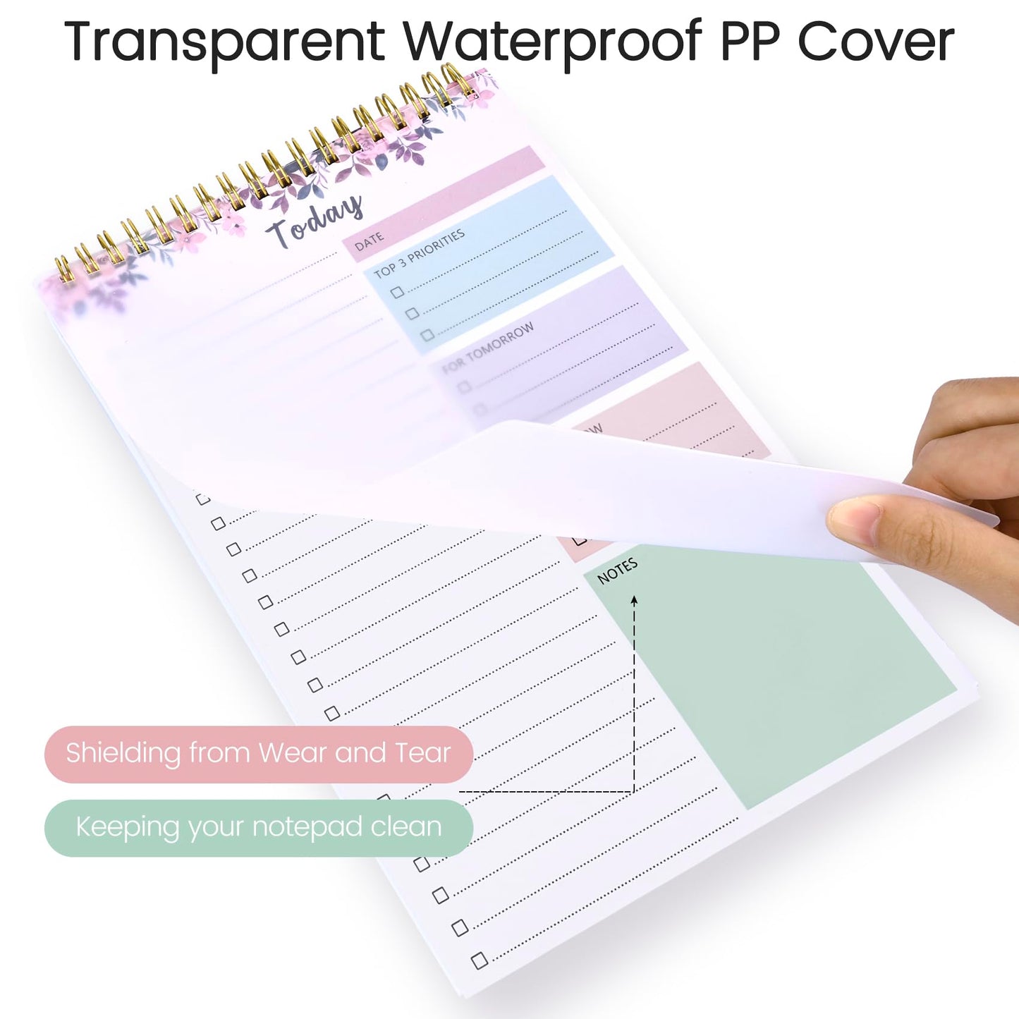 To Do List Notepad - To Do List Notebook for Work with 52 Sheets, Undated Daily Planner Perfect for Enhanced Productivity and Goal Achievement - Rosy