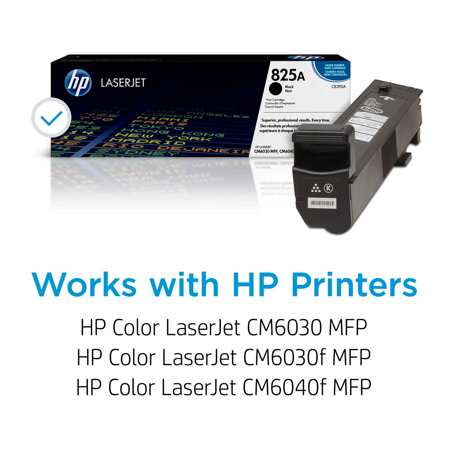 HP Original 825A Black Toner Cartridge | Works Color LaserJet CM6030 MFP, CM6040 MFP Series | CB390A