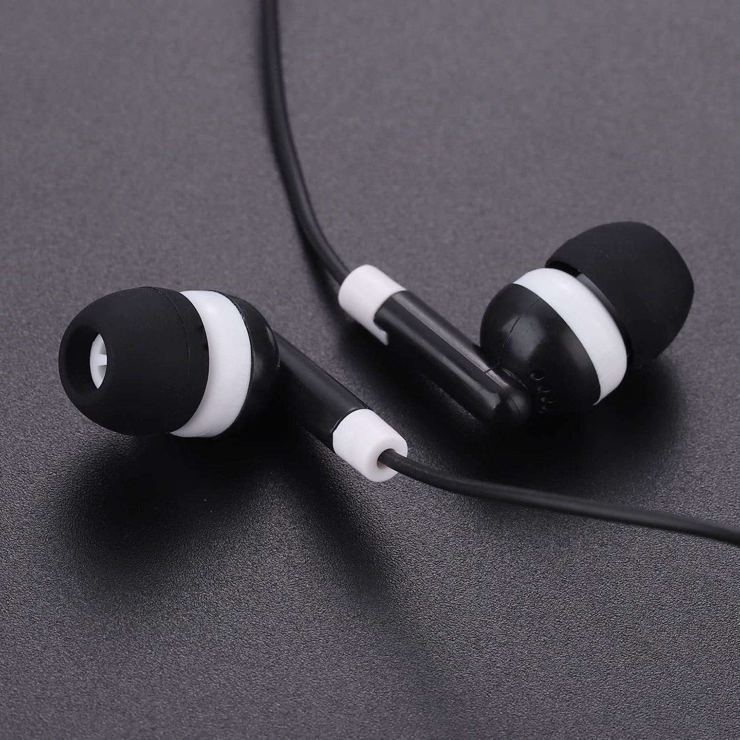 CN-Outlet Wholesale Bulk Individually Bagged Earbuds Headphones 100 Pack for iPhone, Android, MP3 Player(Black)