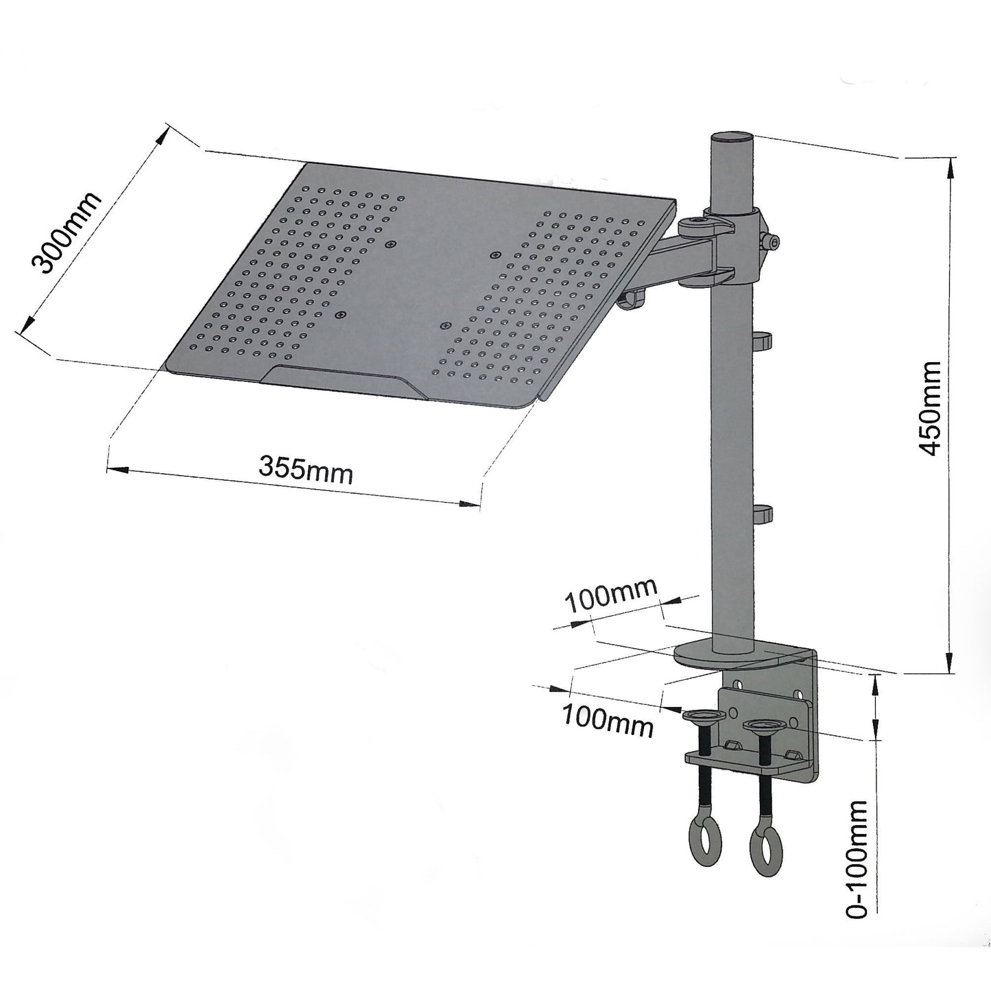 MonMount 100mm VESA Desktop Laptop and Monitor Stand (LCD-342B)