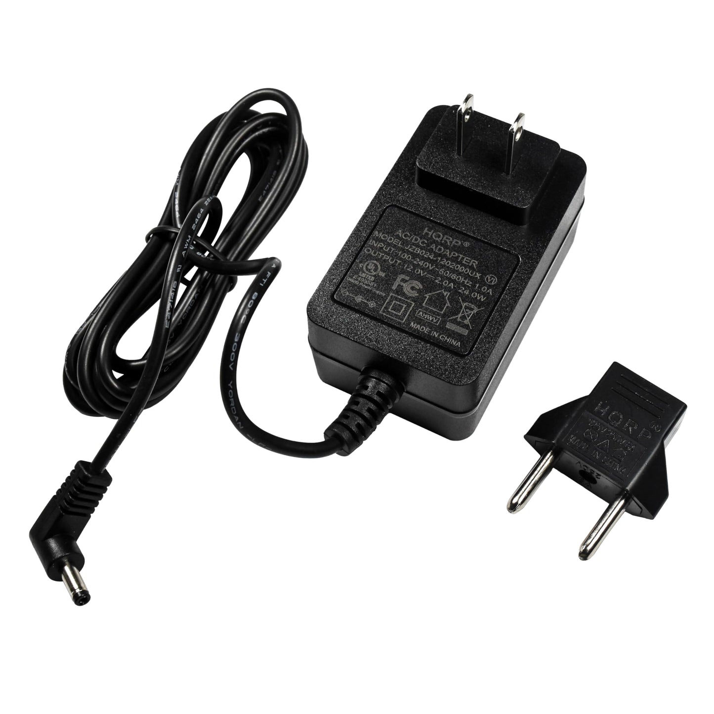 HQRP 12V AC Adapter Compatible with Hyundai HD719 Portable DVD Player Power Supply Cord Adaptor Charger + Euro Plug Adapter