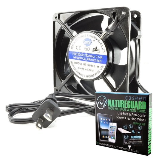Best Electronics 120x120x38mm AC Fan with Thermal Switch BT12038B1M & 36" power cord