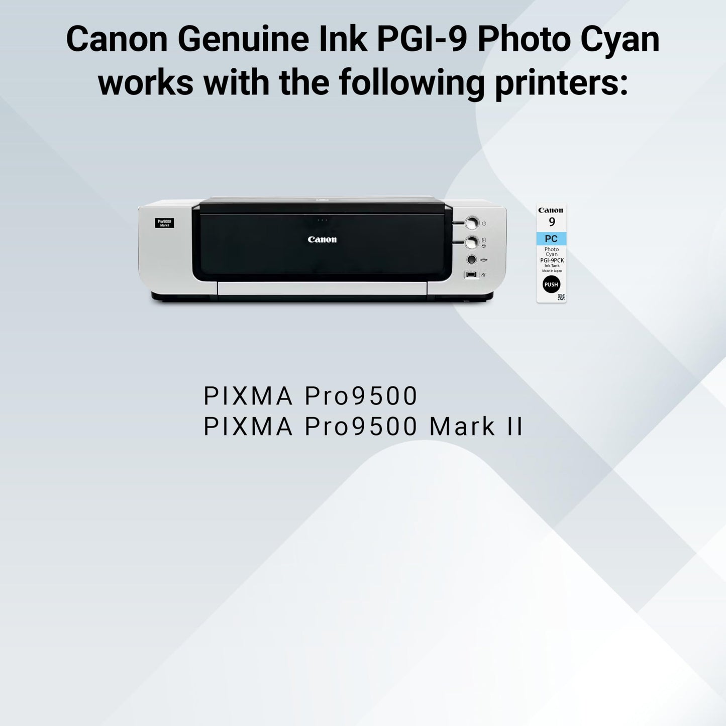 Canon PGI-9 Genuine Photo Cyan Ink Tank, Compatible with Pro9500, and Pro9500 Mark II Printers