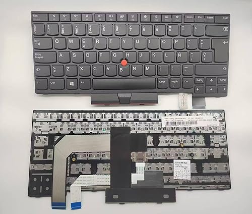 Laptop Replacement Latin Spanish Layout Keyboard for Lenovo IBM Thinkpad T470 T480 A475 A485 Series Laptop 01HX309(with Frame Pointer/Without