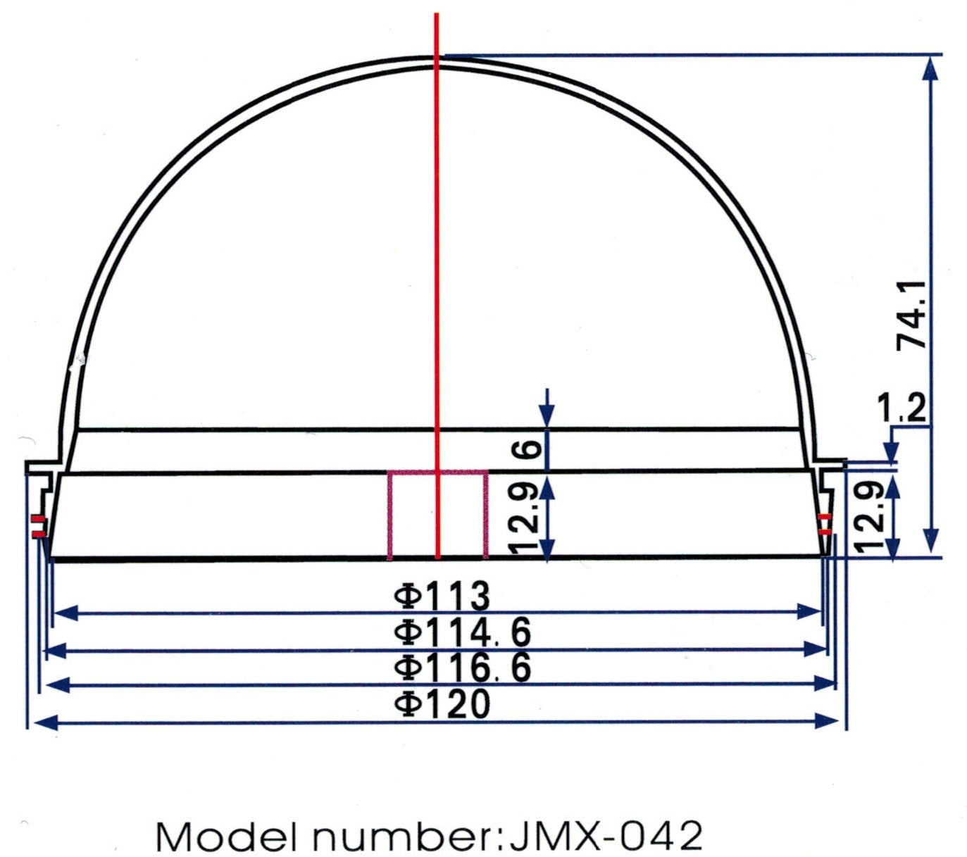 JMX Indoor/Outdoor Acrylic Camera Dome Cover Security Camera Housing (4.2 Inches, Transparent)