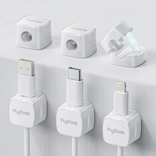 6 Pack Magnetic Cord Organizer, FlyCoco Cable Management Clips for Desk Phone Charging Cable Storage Holder, Cable Clips Organizer for Office Desk