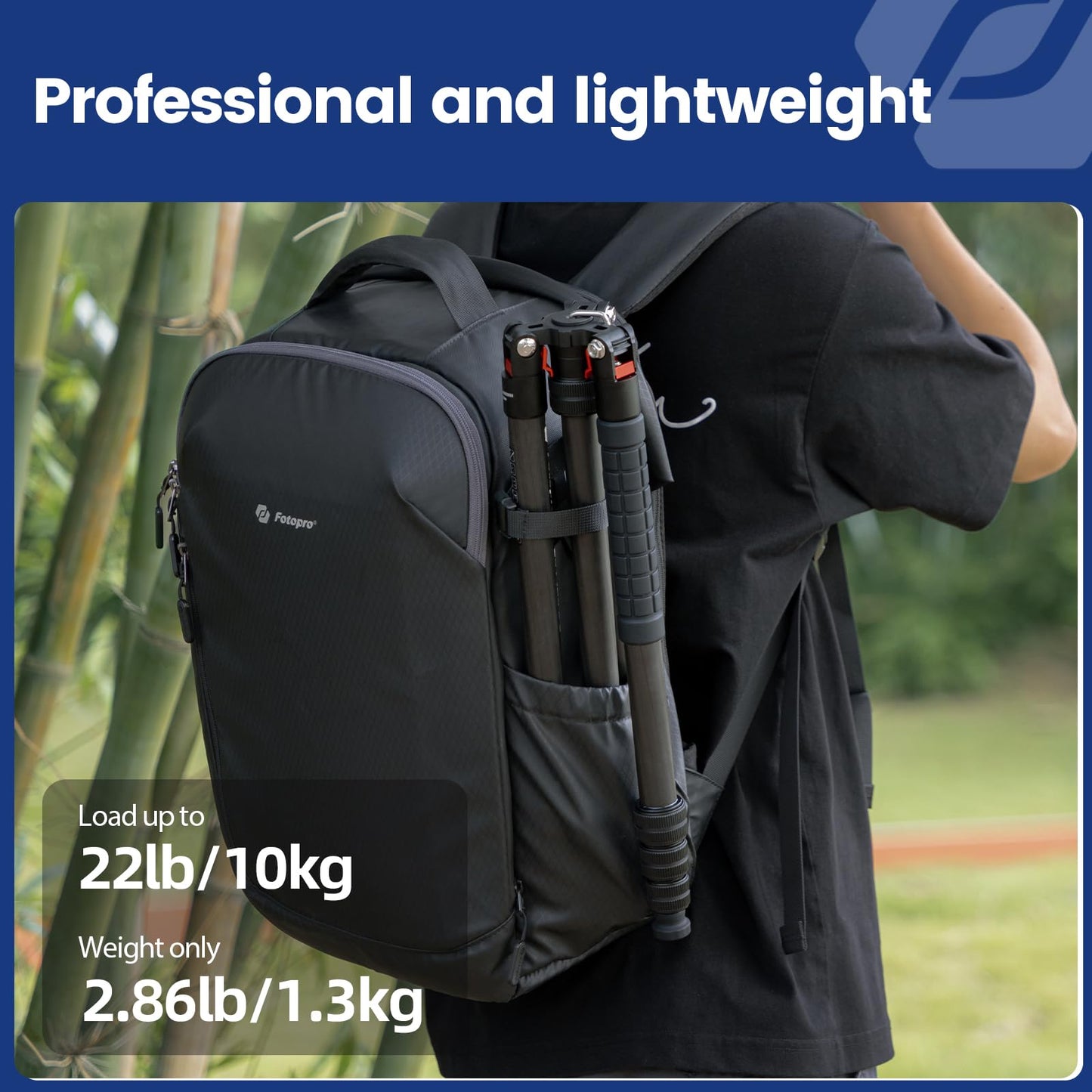 Fotopro 73" Carbon Fiber Tripod for Camera Compact Travel Tripod with Ball Head Detachable Monopod with Quick Release Plate and Camera Bag Load up