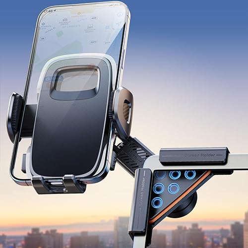 DICMKY Tesla Phone Mount for Tesla Model Y/3 2026 2025 2024 2023 2022 2021, 360°Swivel Car Accessories for Tesla Screen Clip Phone Holder Stand (for