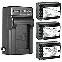 Kastar 3-Pack Battery and AC Wall Charger Replacement for Panasonic HC-770EB, HC-989, HC-V110, HC-V110GK, HC-V110MGK, HC-V110K, HC-V130, HC-V130K