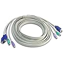 TRENDnet PS2 VGA Combo KVM Male to Male Cable, 15 Feet, Connect with TRENDnet KVM Switches, Keyboard & Mouse: PS/2 Type 6-pin mini Din. Monitor: