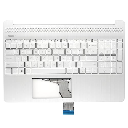 Jxjslp Replacement Upper Case Palmrest for HP 15T-DY 15-DY 15-EF 15Z-EF 15s-eq 15s-fq 15s-er 15s-fr Series Laptop Top Cover Non-Backlit Keyboard