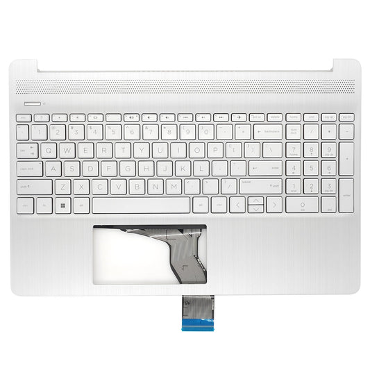 Jxjslp Replacement Upper Case Palmrest for HP 15T-DY 15-DY 15-EF 15Z-EF 15s-eq 15s-fq 15s-er 15s-fr Series Laptop Top Cover Non-Backlit Keyboard