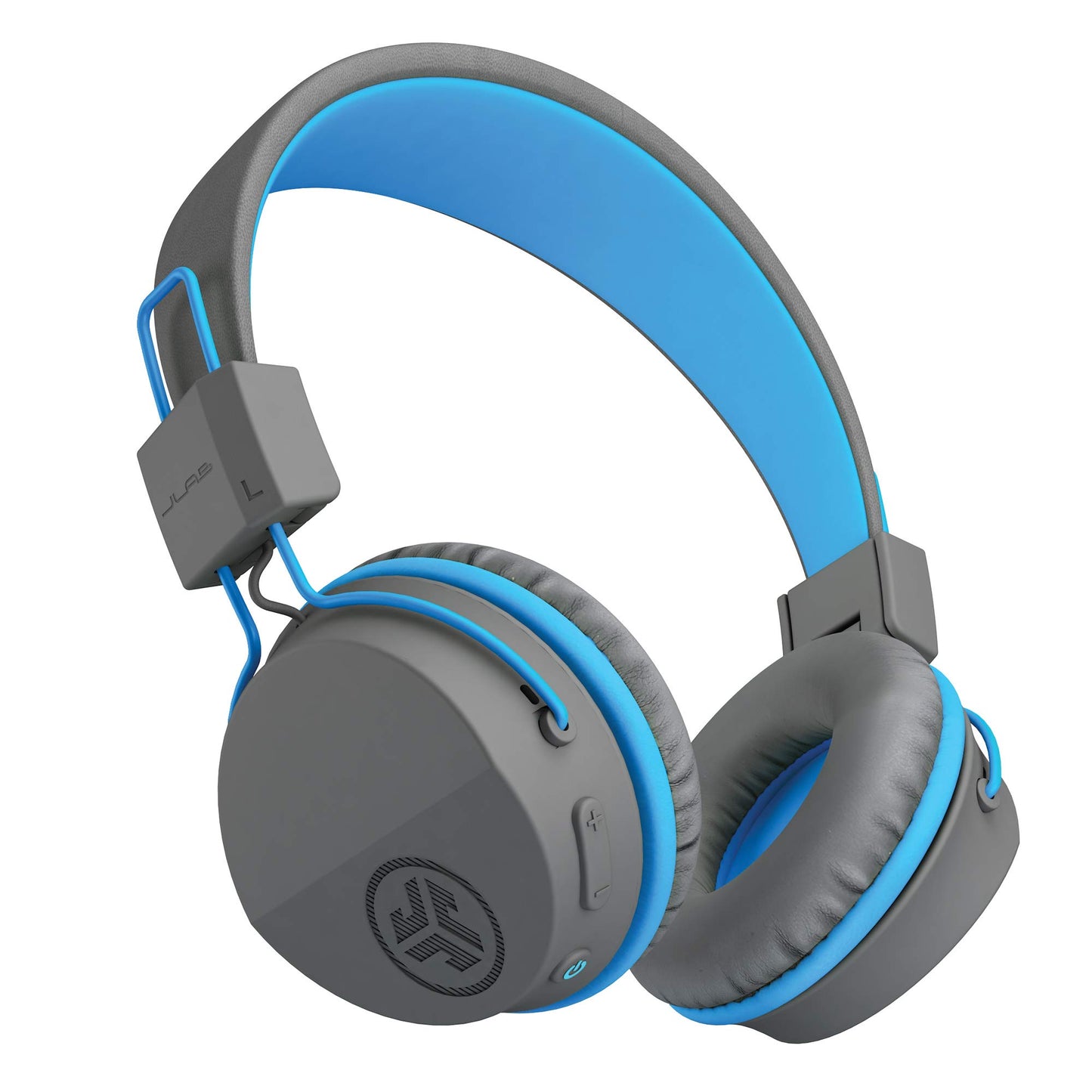 JLab JBuddies Studio Wireless on-Ear Kids Headphones with mic, Graphite/Blue