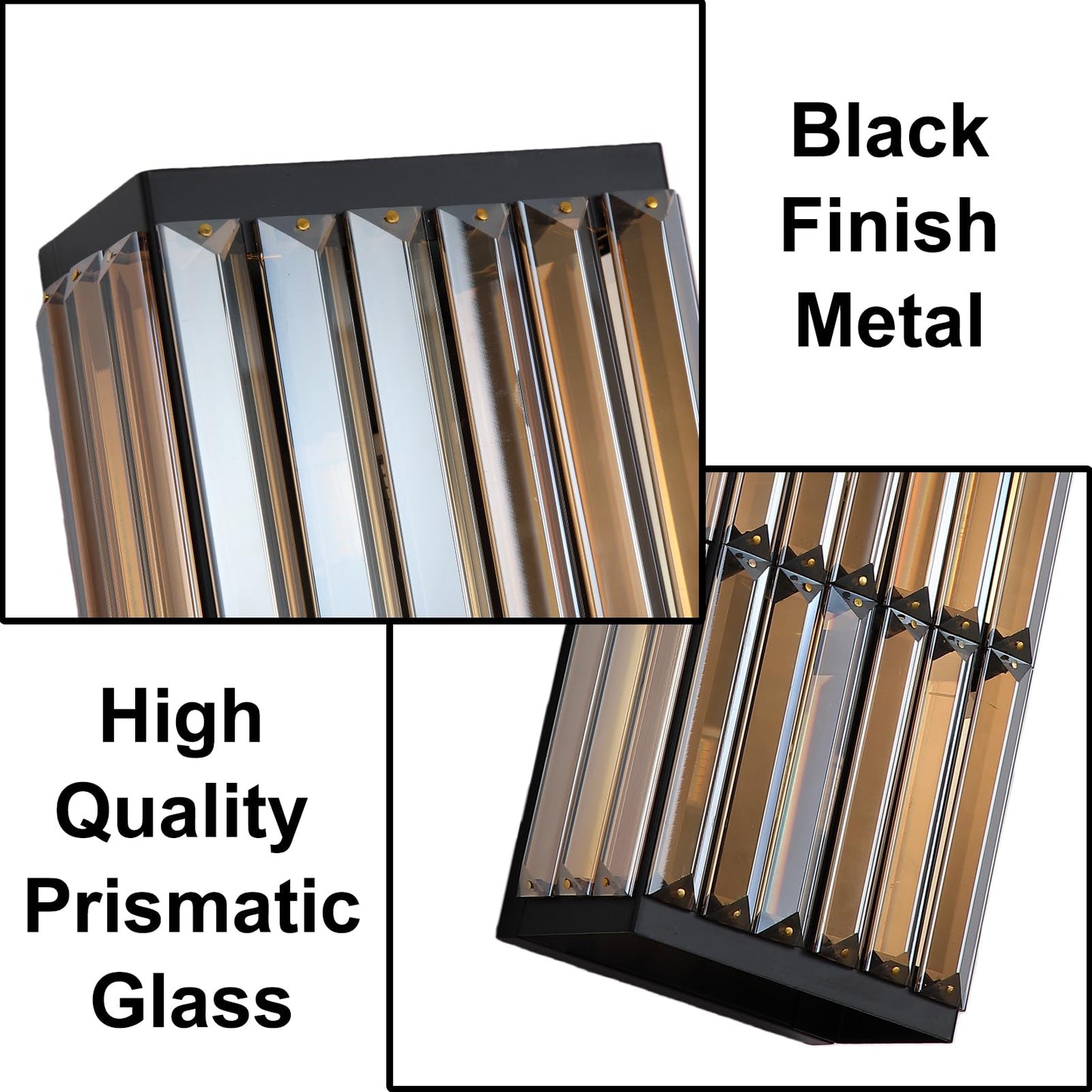RONGHUAFUGUI Rustic Black Wall Sconce with Glass Vintage Antique Wall Light Fixture Retro Farmhouse Mid Centry Wall Sconce for Bedroom, Living Room