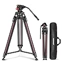 NEEWER 79"/2m Video Camera Tripod with Fluid Head, One Step Quick Release Aluminum Heavy Duty Tripod Stand with QR Plate Compatible with Canon Nikon
