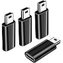 4Pack USBC to Mini USB Adapter, USB Mini to Usbc Adapter Supports Charge & Data Sync Compatible with Digital Camera,GPS Receiver,Dash Cam,MP3 Player…