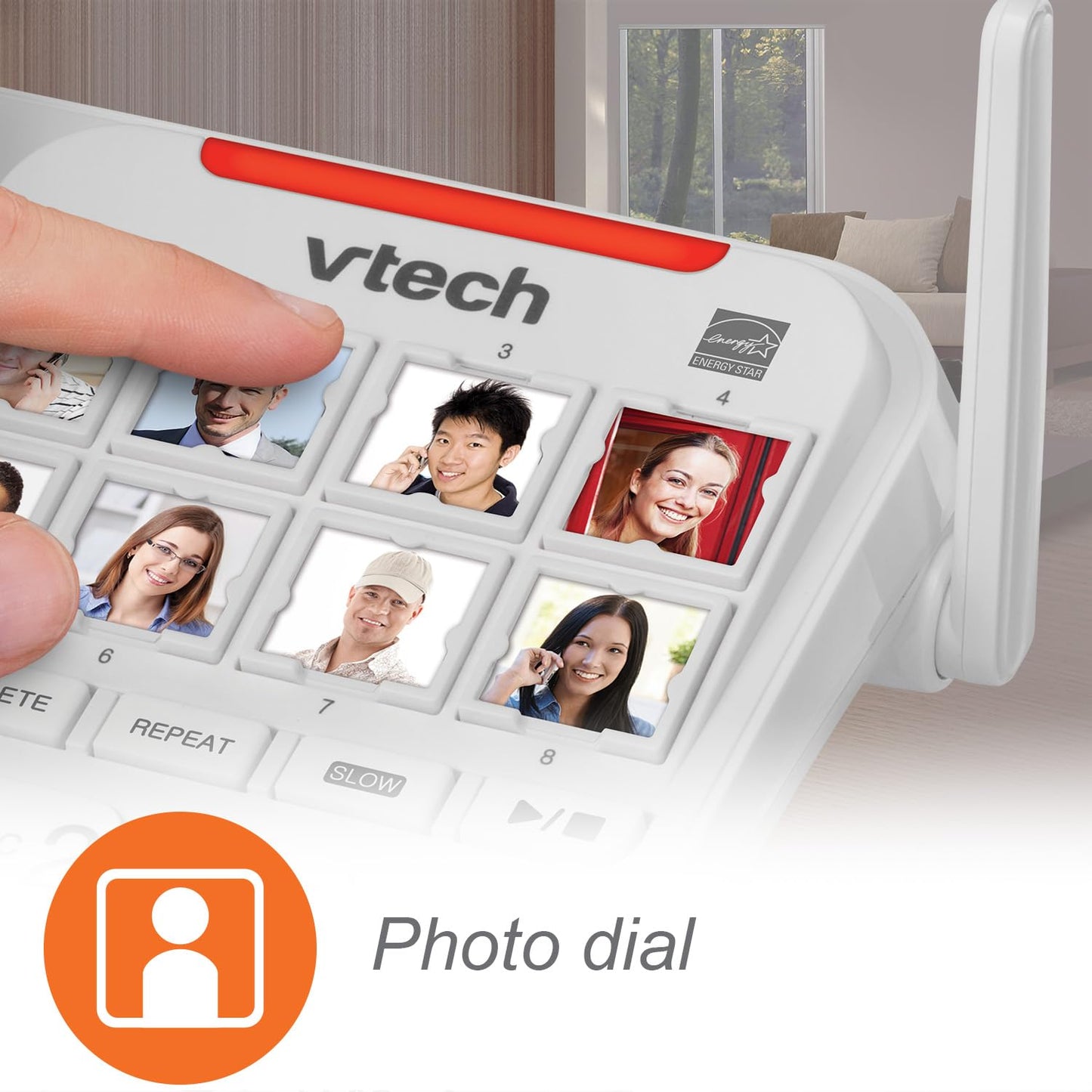 VTech SN5147 Amplified Corded/Cordless Senior Phone with Answering Machine, Big Buttons, 90dB Extra-Loud Visual Ringer, 50dB Audio Assist, Call