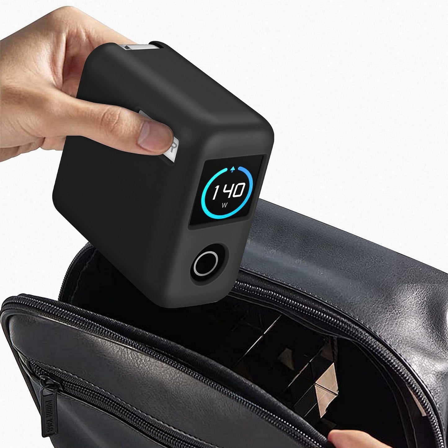 Geiomoo Soft Silicone Case for Anker Zolo 140W, Flexible Scratch Resistant Cover (Black)