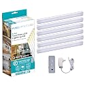 PureOptics LED Under Cabinet Lighting Kit, Motion Sensor, Dimmable, Linkable, 3 Color Settings, Tool-Free, for Kitchen, Pantry, Cabinets, Closets