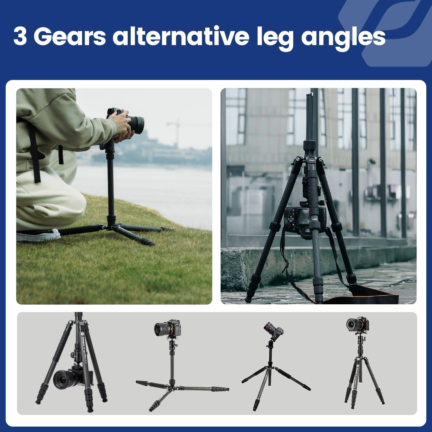 Fotopro 73" Carbon Fiber Tripod for Camera Compact Travel Tripod with Ball Head Detachable Monopod with Quick Release Plate and Camera Bag Load up