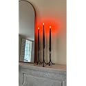 Celestial Lights Rechargeable LED Taper Candles, Ivory, 3 Pack with Remote Control, USB Charging Cables Included, Flameless Wax (Black)