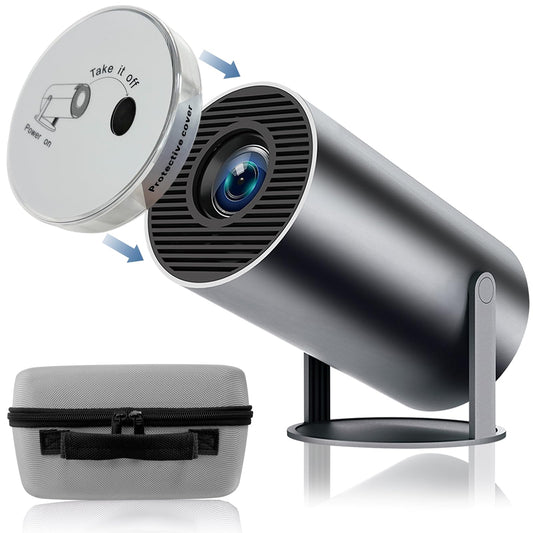 HY300 Plus Electric Focus Mini Portable Projector, Auto Keystone & 4K/300 ANSI, Smart HD Projector with WiFi 6, Bluetooth,130'' Screen Adjustment