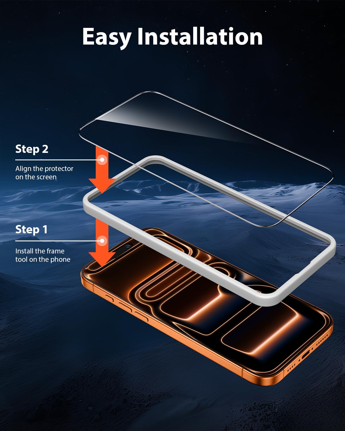 Mkeke Screen Protector Compatible with iPhone 17 Pro, 3 Pack Tempered Glass [9H+ Hardness] [Military-Grade Drop Protection] [Sensitive Touch] [Easy