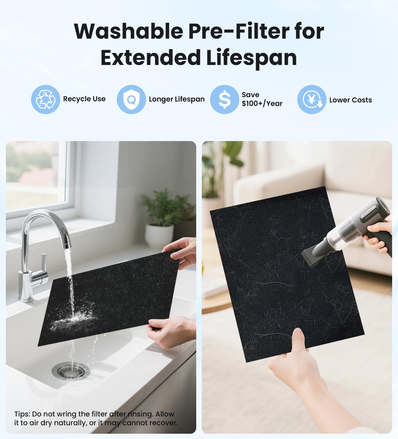 VEWIOR Air Purifiers with Washable Filter for Home Large Room Up to 3000ft²