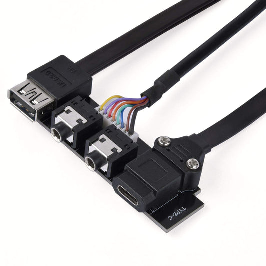Silverstone SST-G11313530-RT Internal USB 20Pin (Key A) and 19Pin, Audio Upgrade for Chassis to Type-C and Type-A: USB 3.0/3.1 Gen 2 (10 GB/S)*