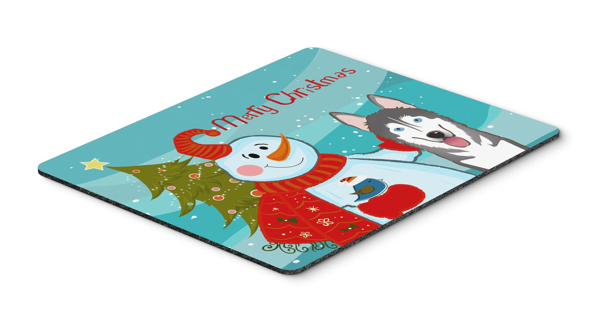 Caroline's Treasures BB1838MP Snowman with Alaskan Malamute Mouse Pad, Hot Pad or Trivet, Large, Multicolor