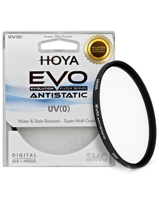 Hoya EVO Antistatic 37mm UV Filter - Camera Filters with 16-Layer SMC Coating, 3mm Thick, UV Optical Glass for Superior Resolution - Dust, Stain