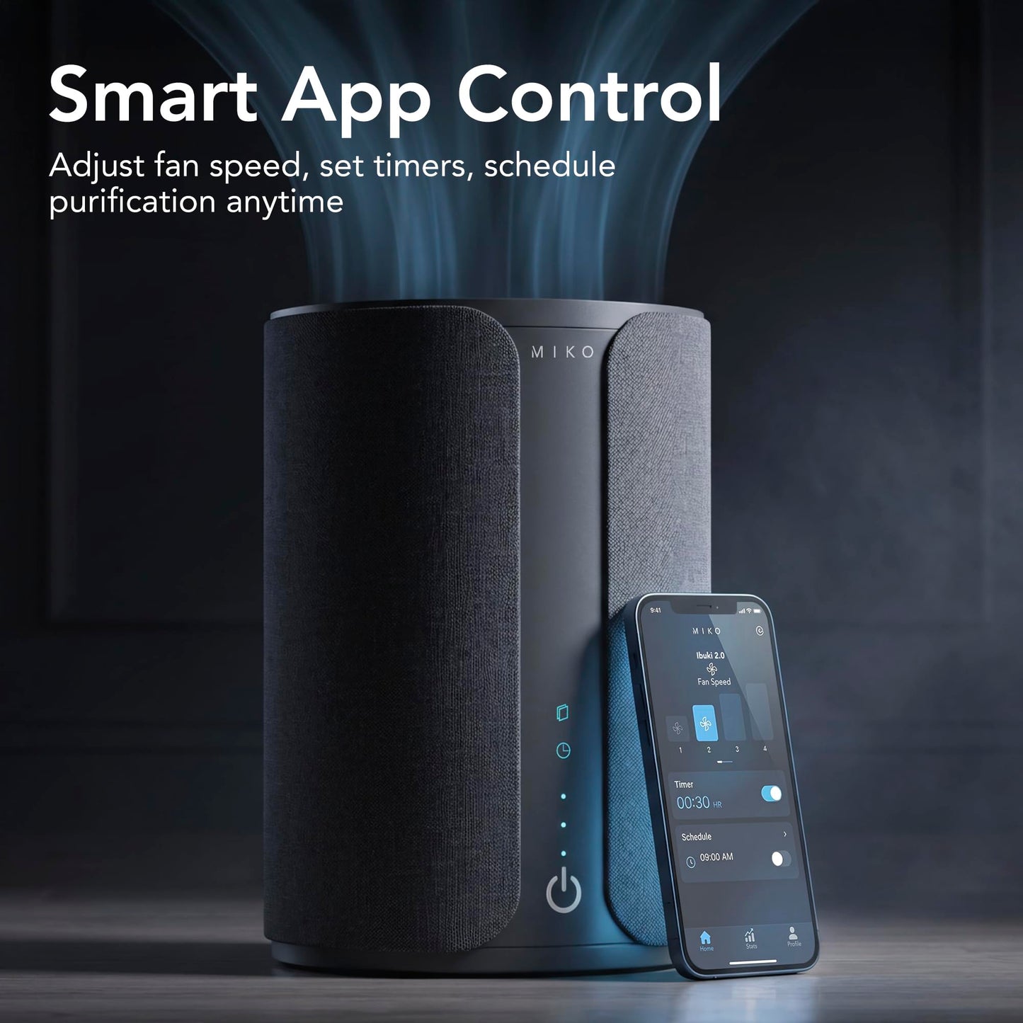 MIKO Ibuki 2.0 Smart H13 HEPA Air Purifier for Home