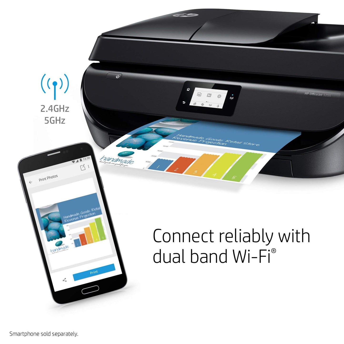 Hp Officejet 5255 Wireless All-in-one Printer, Instant Ink & Amazon Dash Replenishment Ready (m2u75a) (certified Refurbished), 2.16 Lb