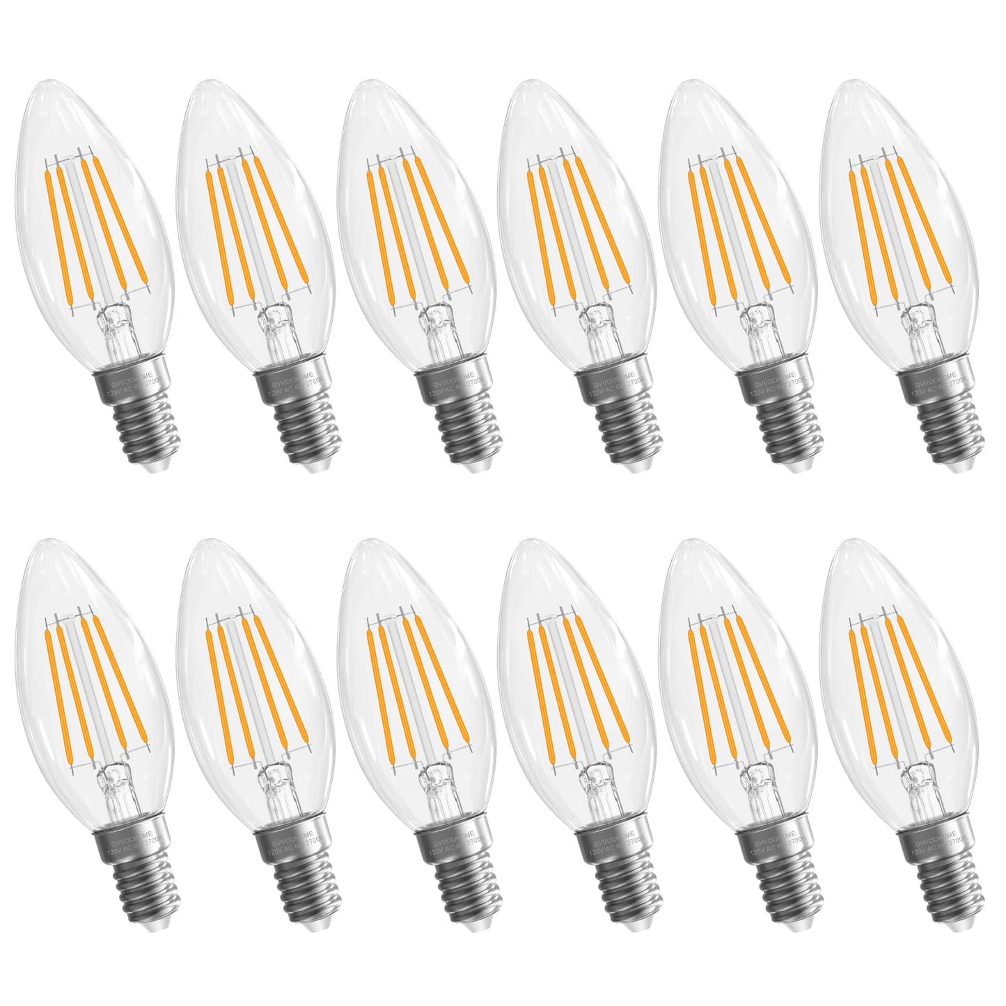 E12 Candelabra Bulb 2700K Soft White, 60W Equivalent, E12 LED Bulb