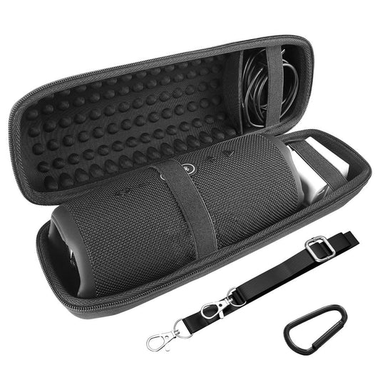 Geekria Shield Speaker Case Compatible with JBL Charge 5, Charge 4 Portable Bluetooth Speaker, Replacement Hard Shell Travel Carrying Bag with Cable