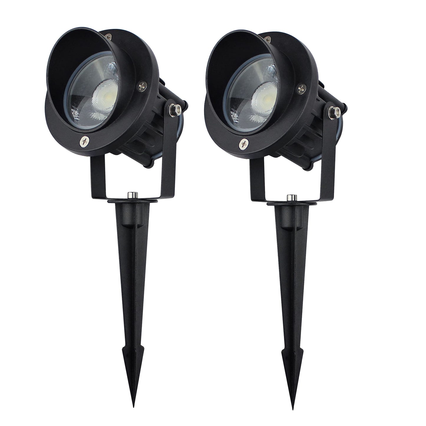 J.LUMI GBS9809 Flag Light, 9W LED Outdoor Spotlight 120V, 5000K Daylight, IP65 Waterproof Landscape Light with Metal Ground Stake & Deck Mount, Plug