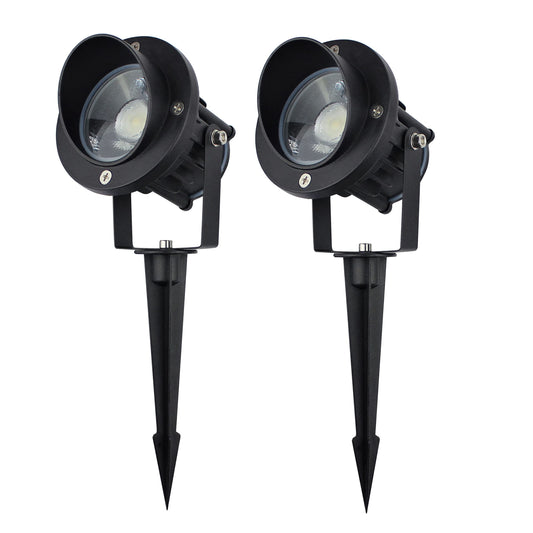 J.LUMI GBS9809 Flag Light, 9W LED Outdoor Spotlight 120V, 5000K Daylight, IP65 Waterproof Landscape Light with Metal Ground Stake & Deck Mount, Plug