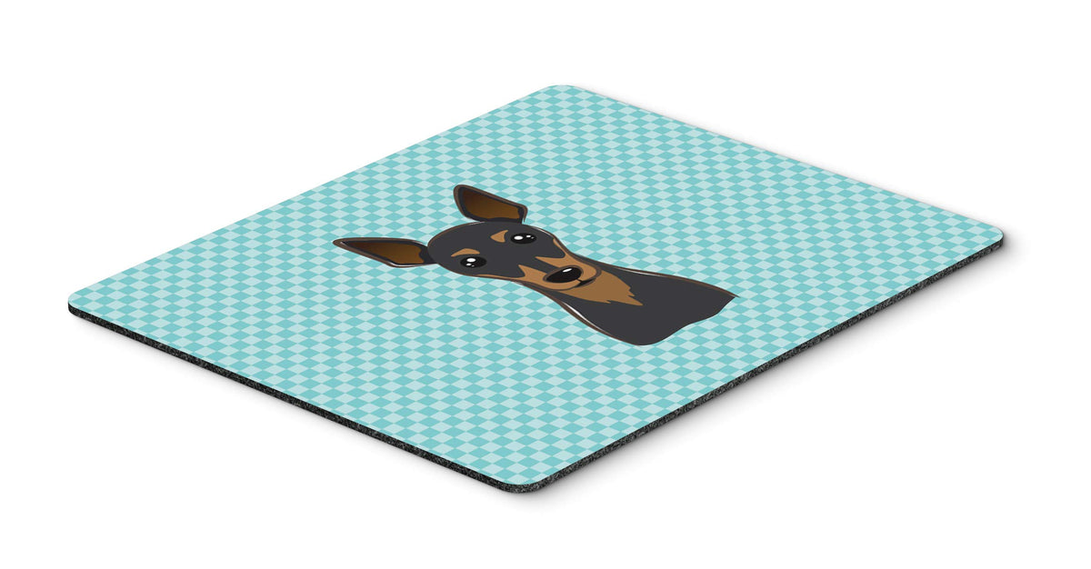 Caroline's Treasures BB1178MP Checkerboard Blue Min Pin Mouse Pad, Hot Pad or Trivet for Home Office Gaming Working Computers Laptop Mouse