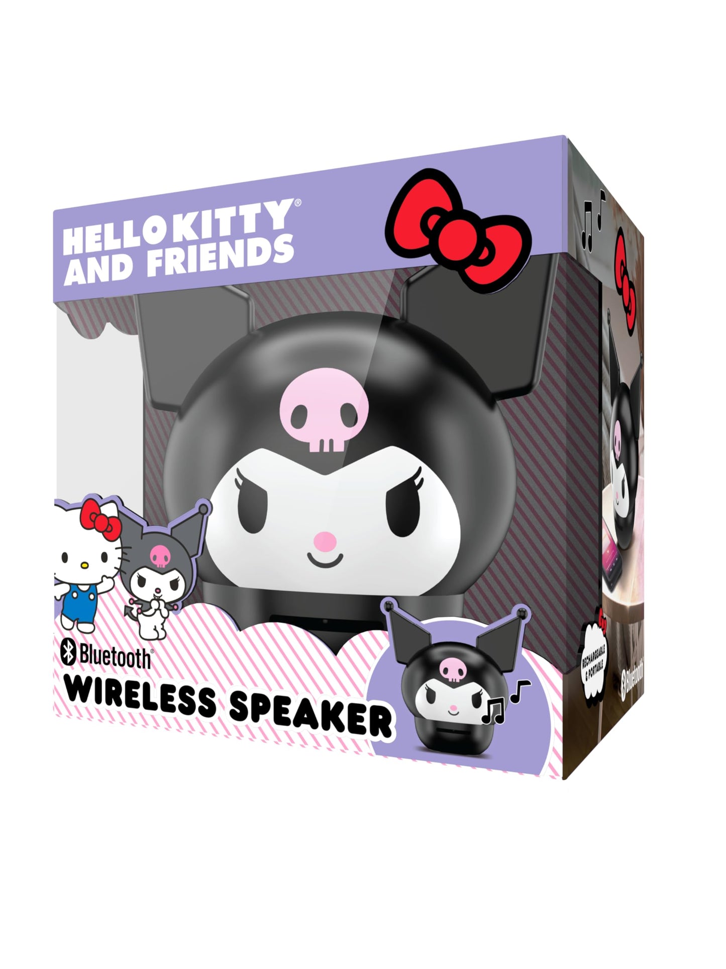 Hello Kitty and Friends Kuromi Bluetooth Wireless Speaker - Cute Portable Speaker with Amplified Audio, Rechargeable Battery, Compact Design