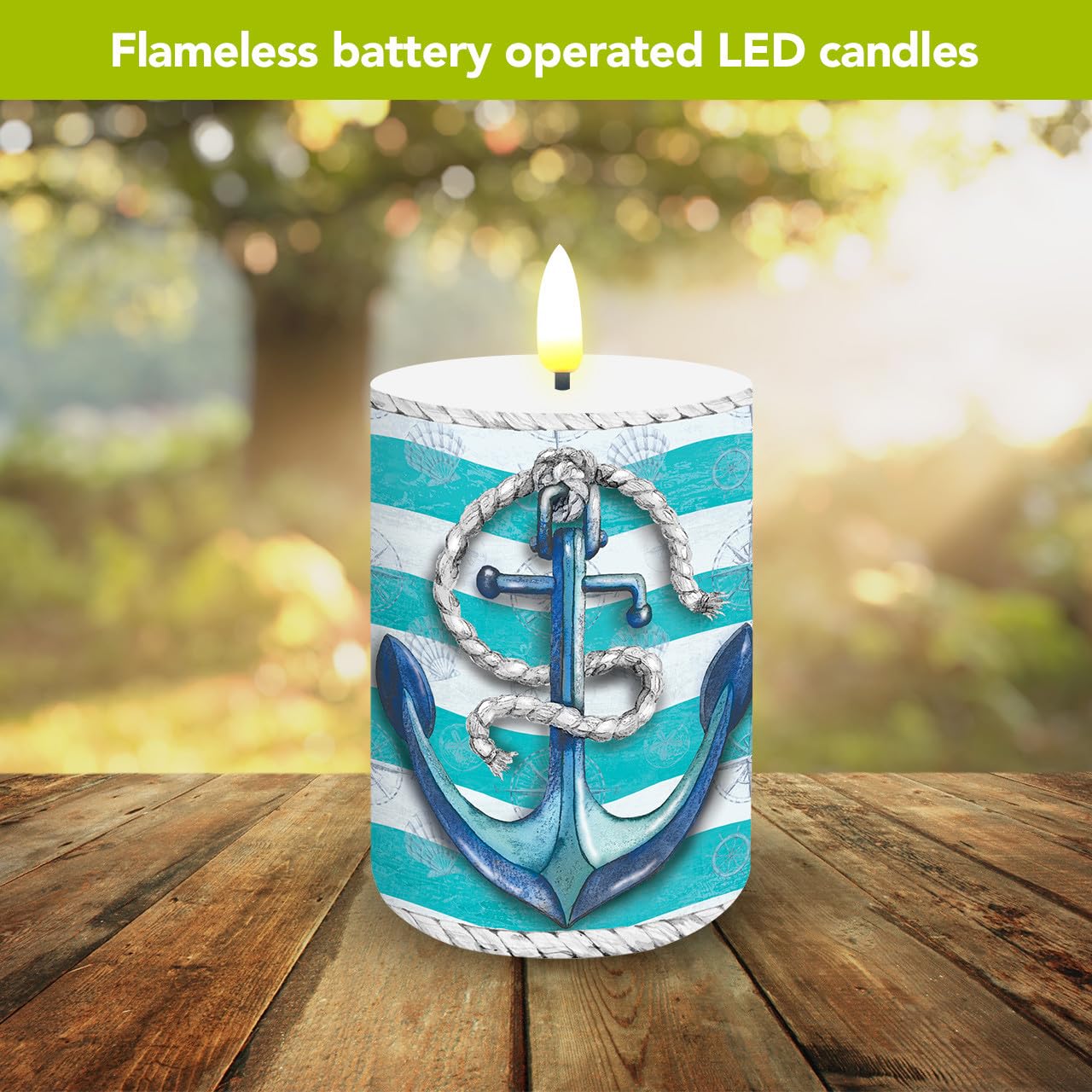 Briarwood Lane Everyday Flameless Candle 6x3 Welcome Anchor Flameless Candle with Timer for Everyday