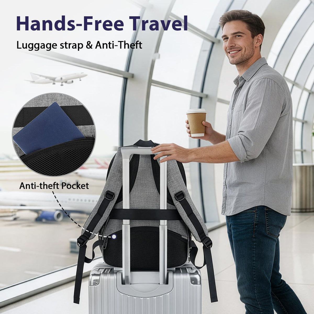 MATEIN Travel Laptop Backpack, 17 Inch TSA Approved Carry On Work Bag