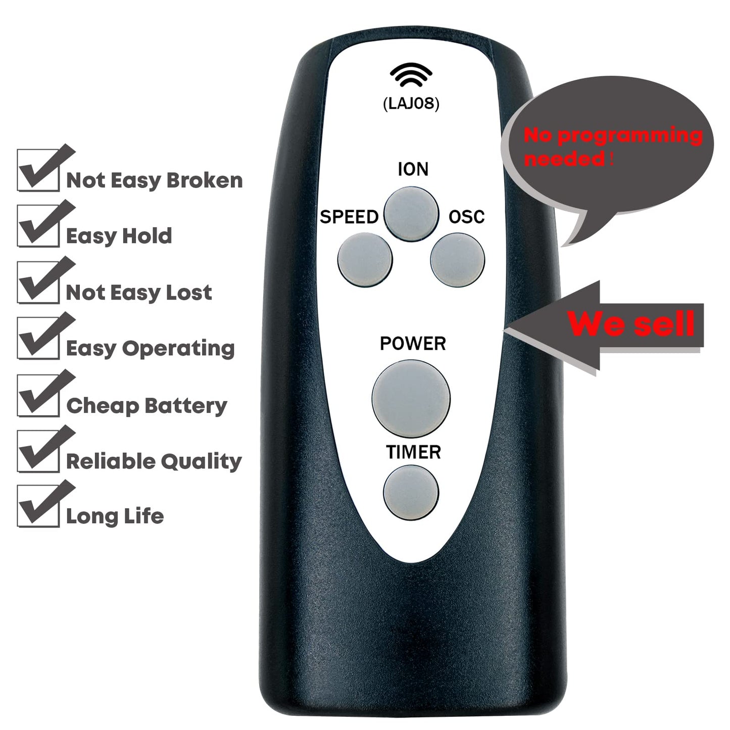 Replacement Remote Control for Lasko 2033666 2651 2654 2505 T48300 T48303 T42915 T48320 T48313 T48311 T42950 T48301 T48310 T42902 T42900 T36214