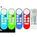 4Pcs Remote Case Cover for Chromecast with Google TV 2020/ HD 2022 Remote, Glow Blue+Glow Green+Red(NO emit Light)+Dark Blue(NO emit Light),with 4